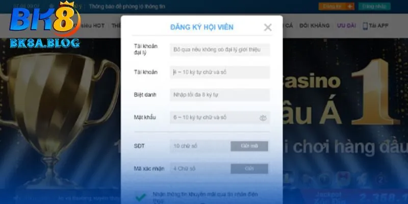 Đăng ký tài khoản nhanh gọn lẹ